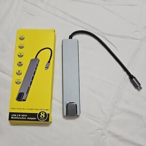 8 in 1 Type C HUB HDMI USB Multiport Card Reader Adapter Laptop Docking Station